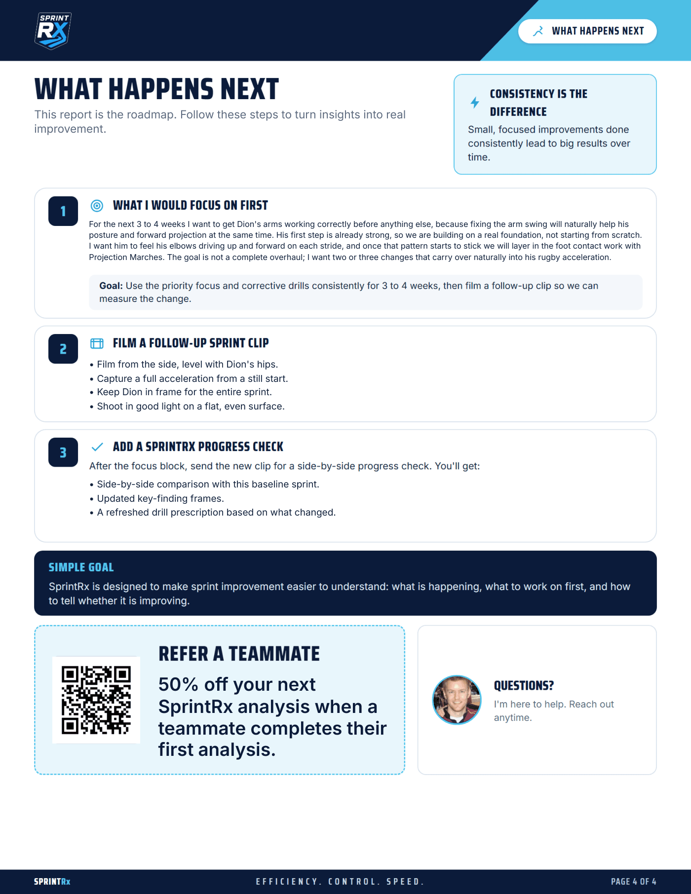 SprintRX sample report — page 4 of 4